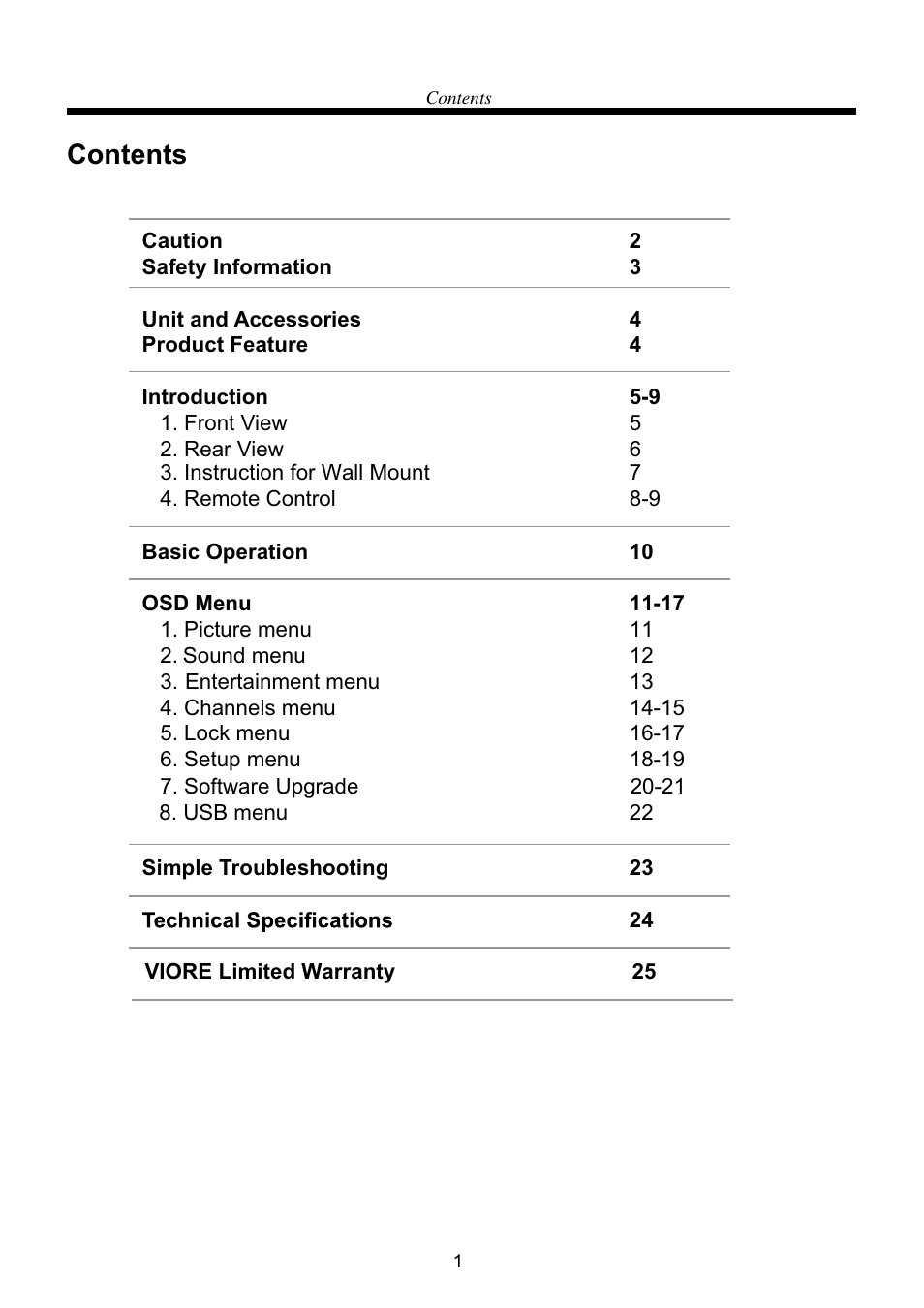 VIORE LC32VF60CN User Manual | Page 3 / 28