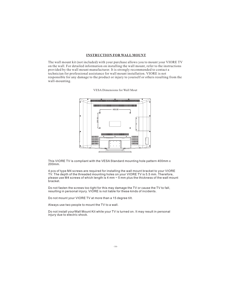 VIORE LC37VF56 User Manual | Page 17 / 19