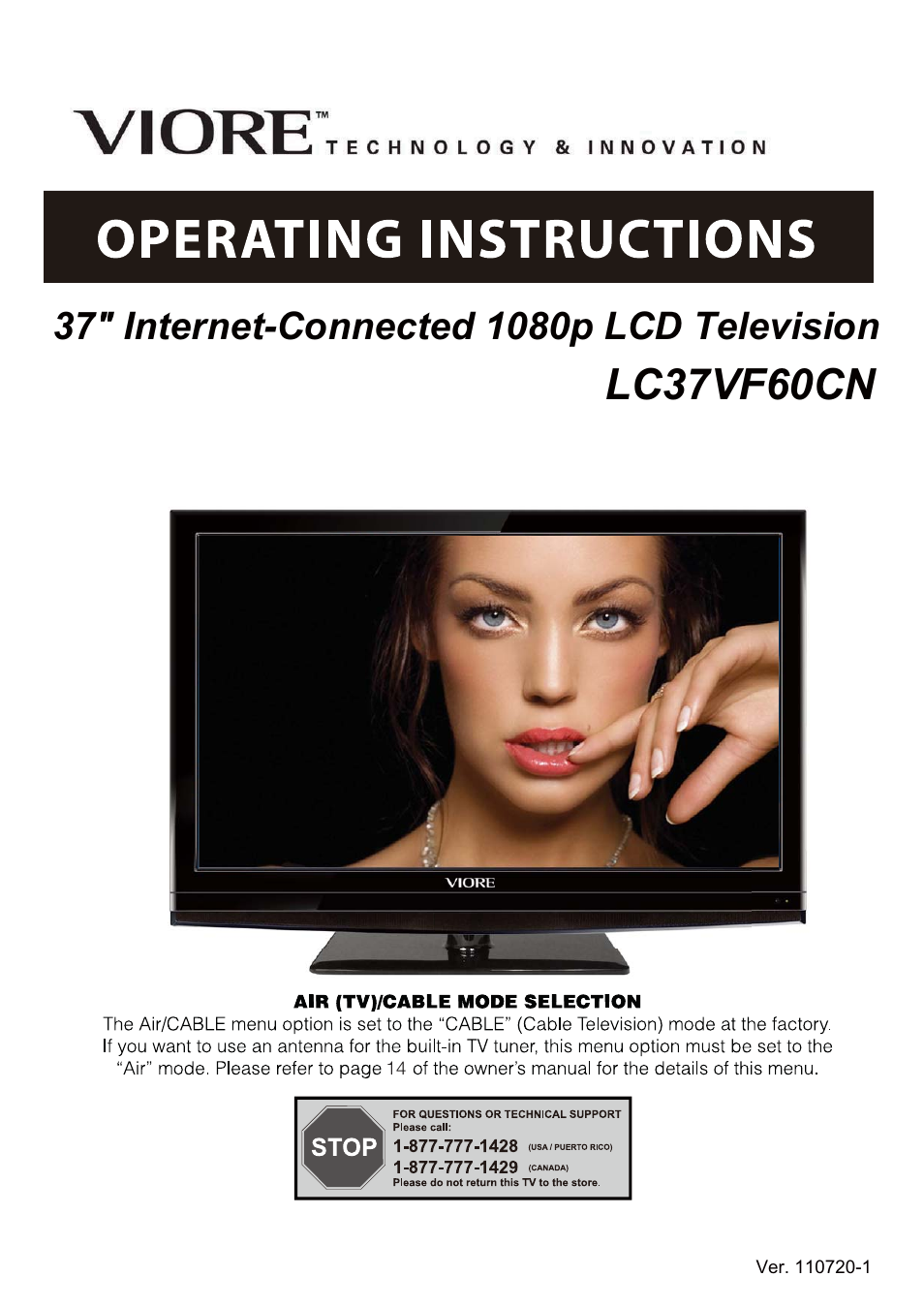 VIORE LC37VF60CN User Manual | 28 pages