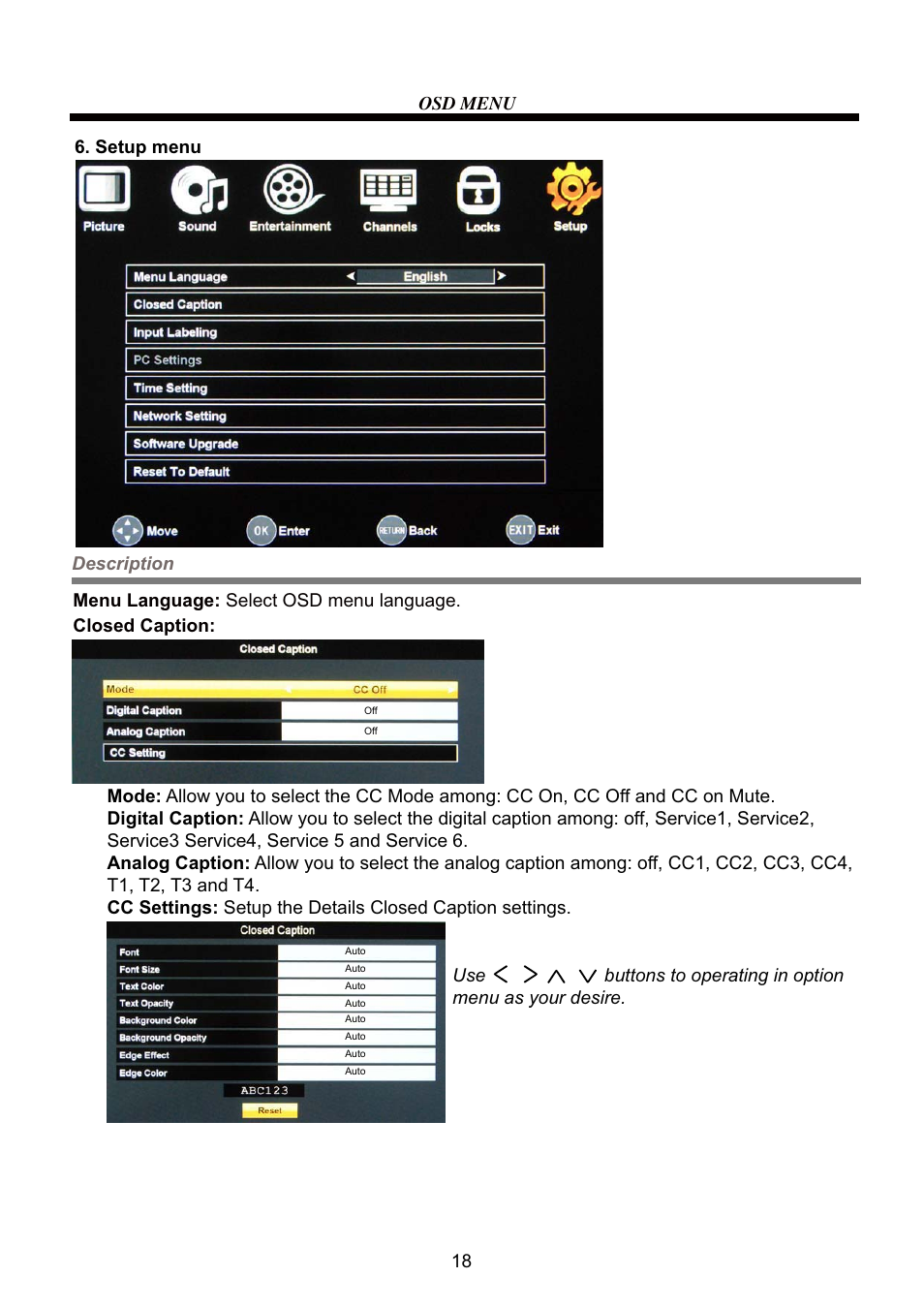 Osd menu | VIORE LC40VF60CN User Manual | Page 20 / 28