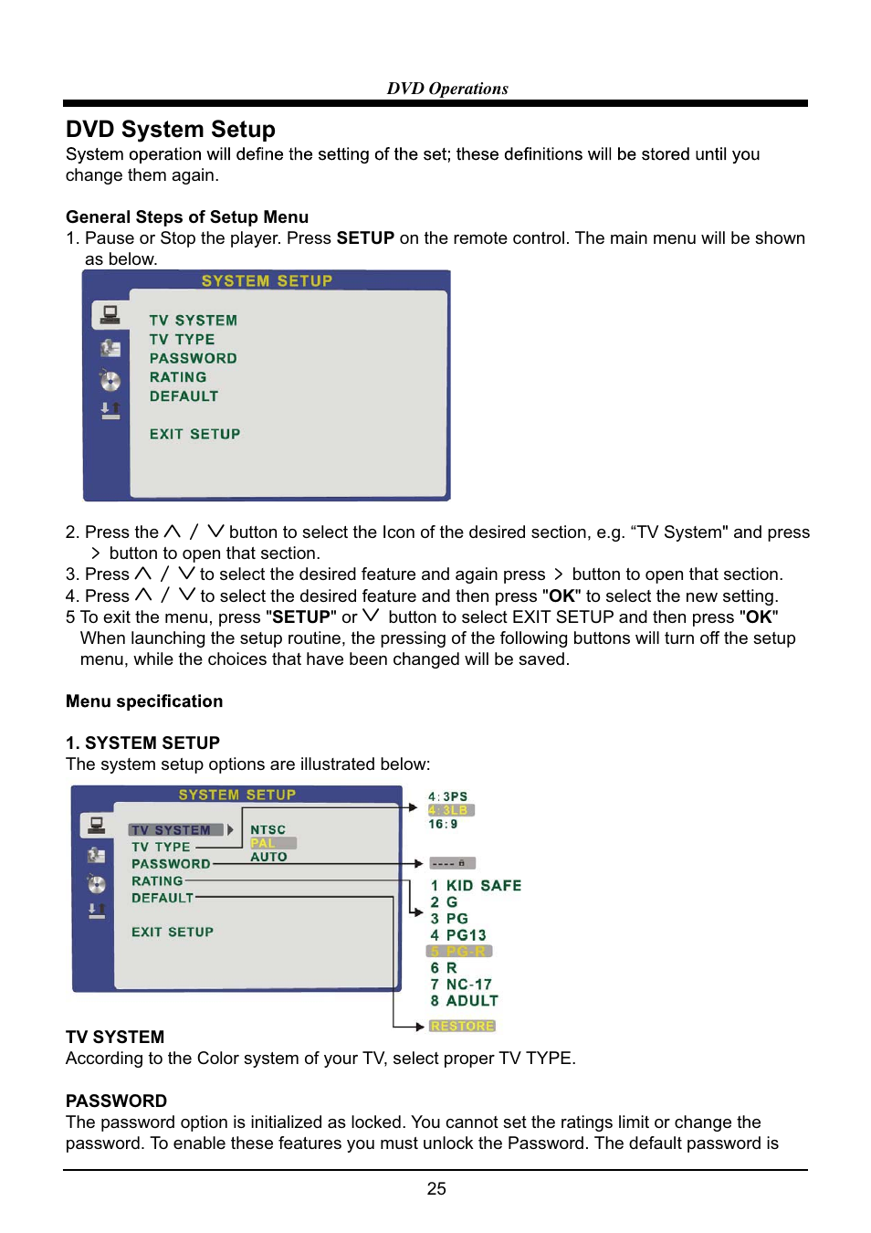 Dvd system setup | VIORE LED19VH65D User Manual | Page 27 / 36