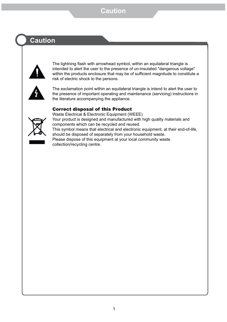 Caution | VIORE LED32VF60 User Manual | Page 4 / 24