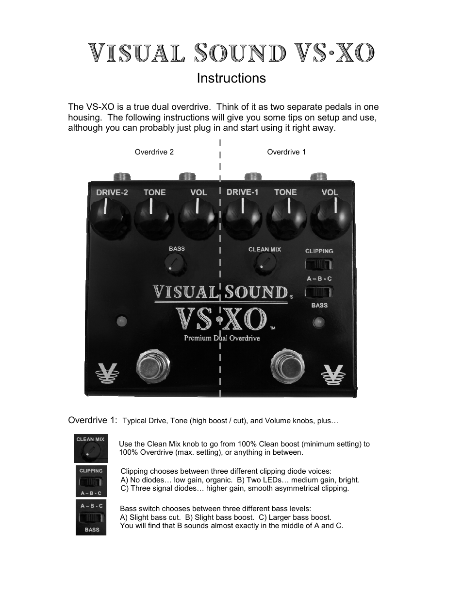 Visual Sound VS-XO User Manual | 3 pages