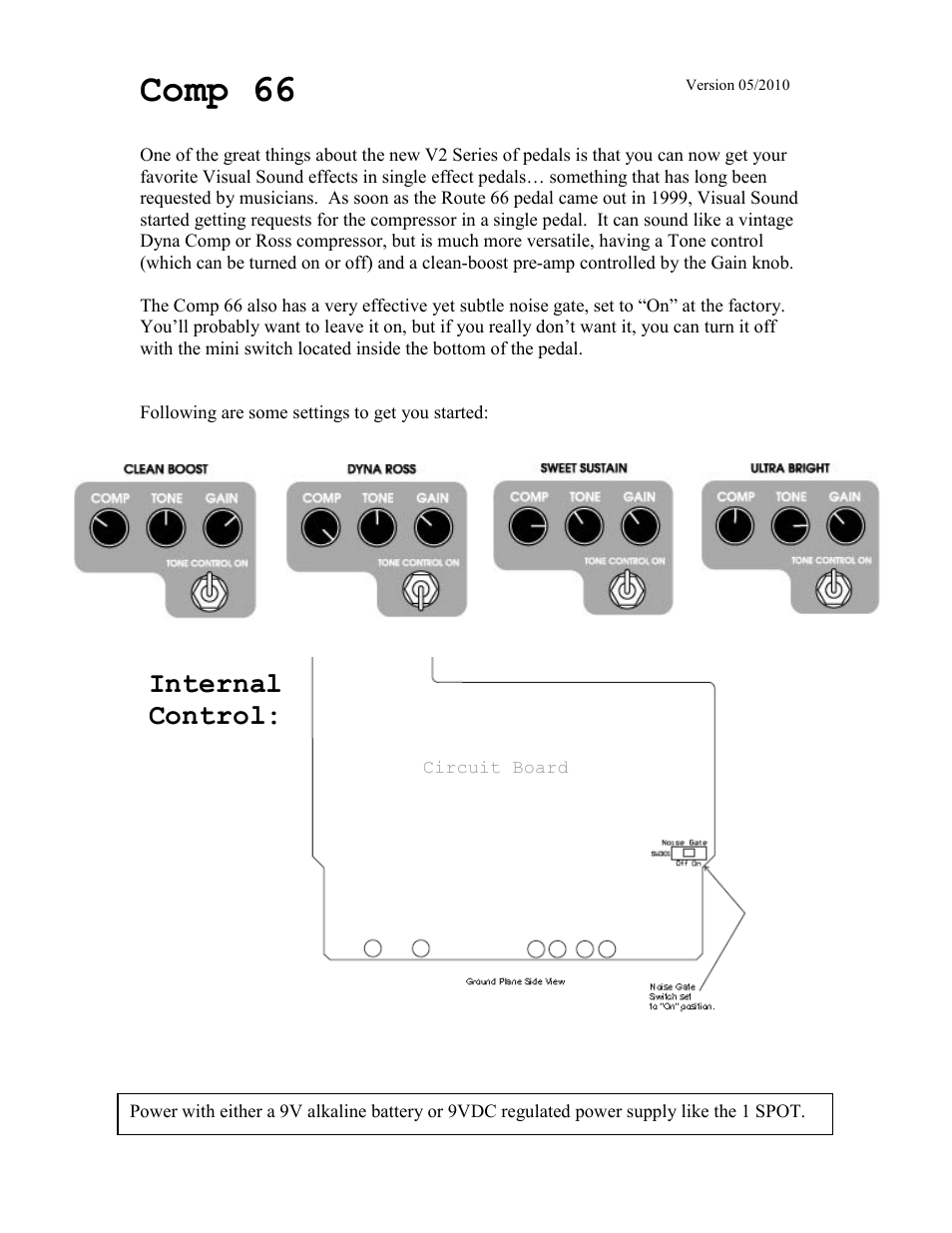 Visual Sound Comp 66 User Manual | 1 page