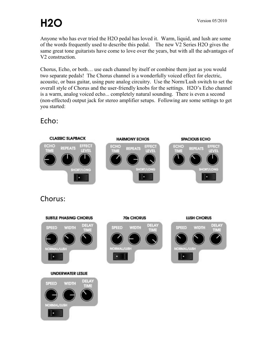Visual Sound V2 H20 User Manual | 3 pages