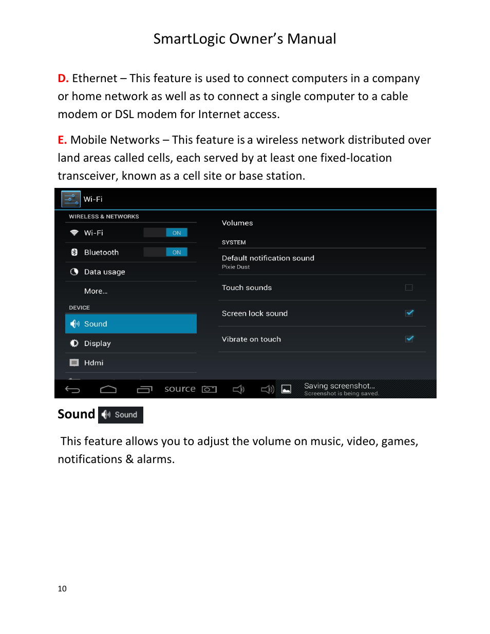 Smartlogic owner’s manual, Sound | Vizualogic SmartLogic User Manual | Page 10 / 48