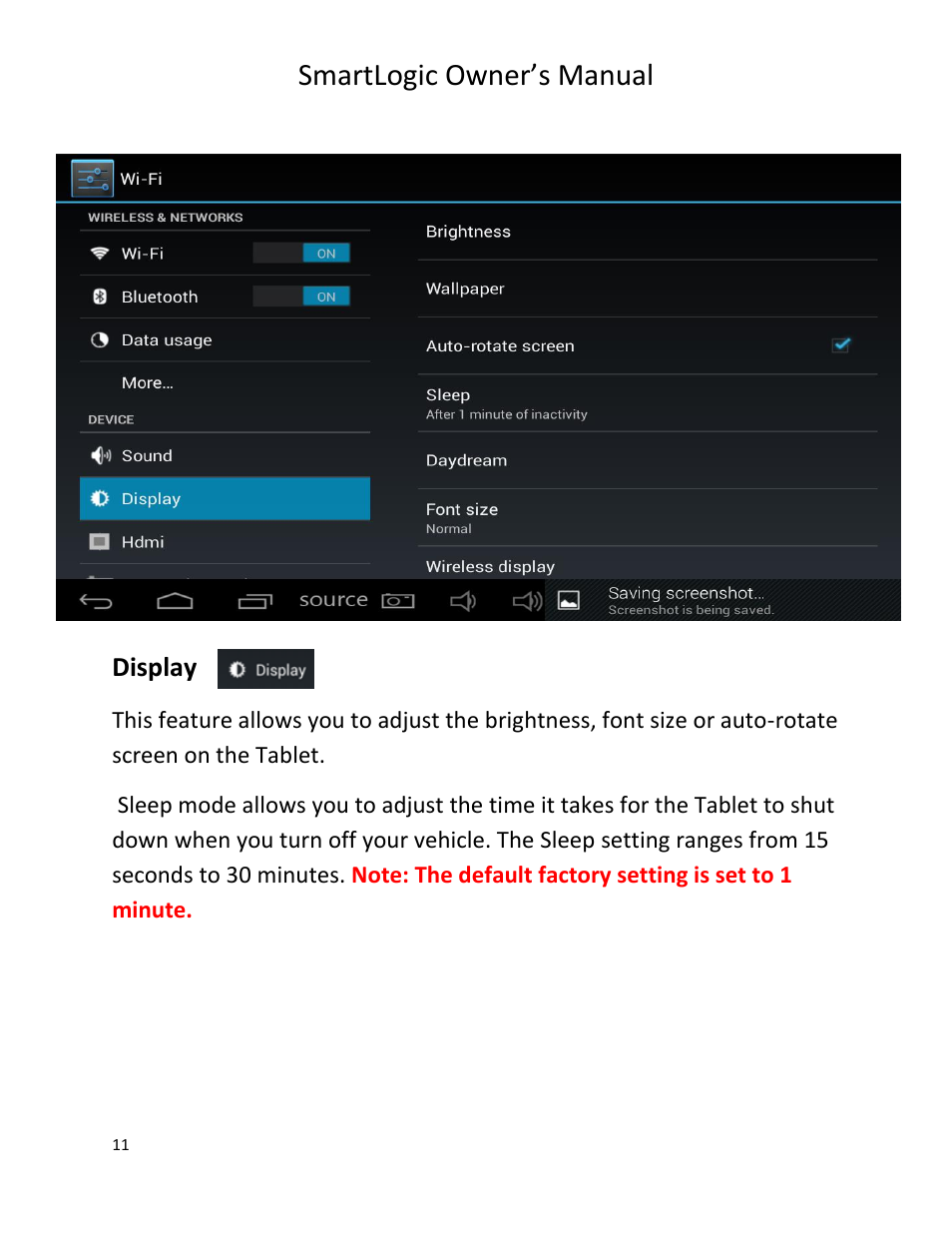 Smartlogic owner’s manual, Display | Vizualogic SmartLogic User Manual | Page 11 / 48