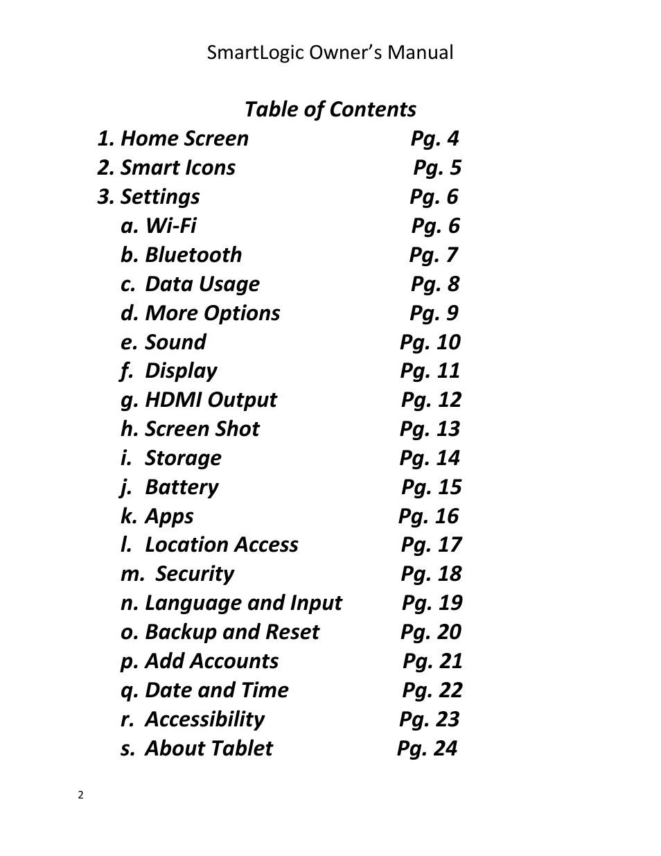 Vizualogic SmartLogic User Manual | Page 2 / 48