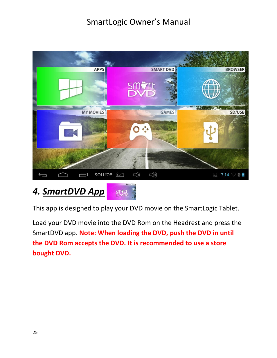 Smartdvd app, Smartlogic owner’s manual | Vizualogic SmartLogic User Manual | Page 25 / 48