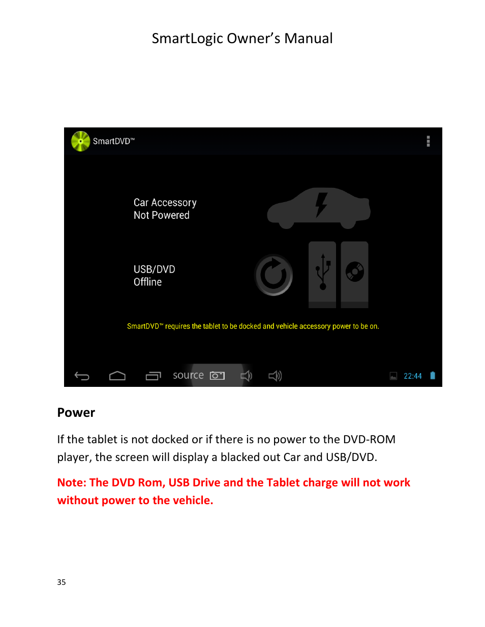 Smartlogic owner’s manual, Power | Vizualogic SmartLogic User Manual | Page 35 / 48