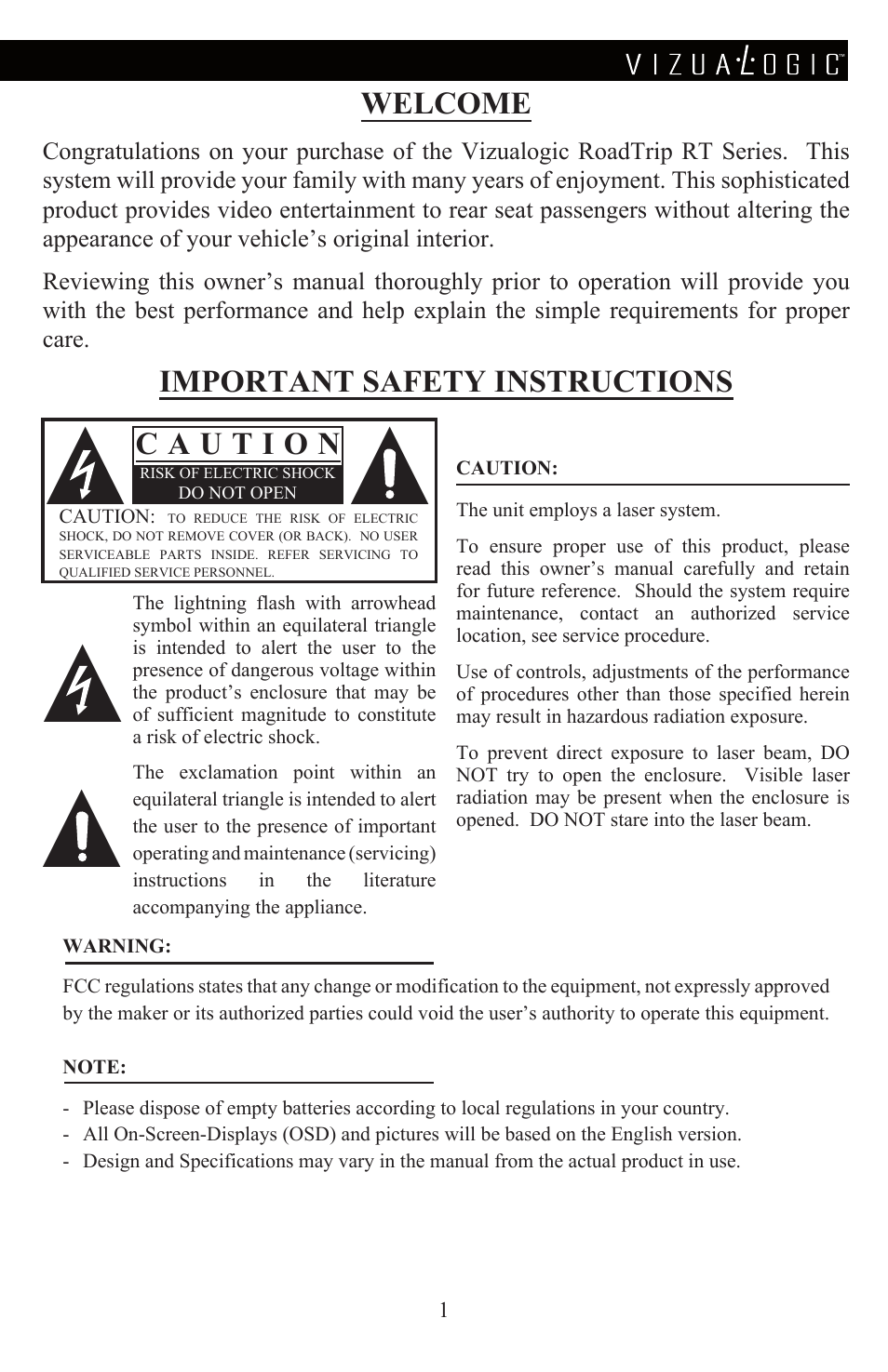 Vizualogic A-1285 User Manual | Page 3 / 28
