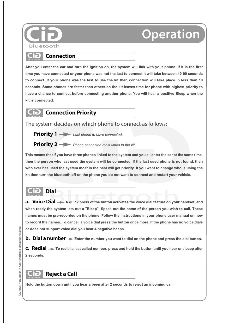 Operation | Vizualogic CiG-Blue Owner's Manual User Manual | Page 5 / 8