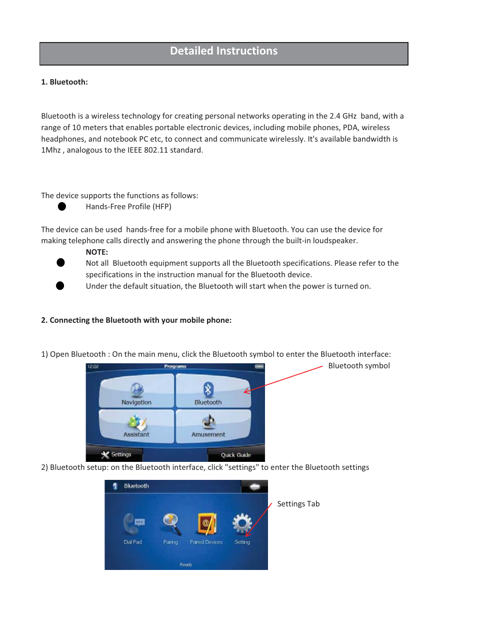 Detailed instructions | Vizualogic RoadTrip GPS Mirror User Manual | Page 12 / 29