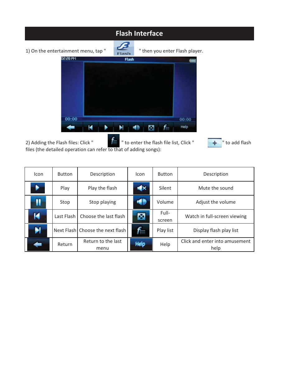 Flash interface | Vizualogic RoadTrip GPS Mirror User Manual | Page 24 / 29