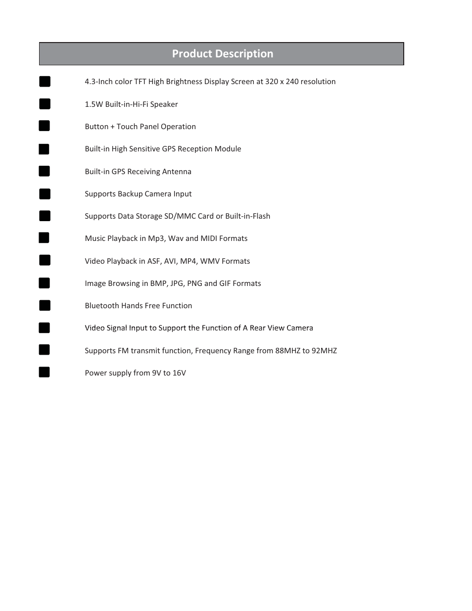 Product description | Vizualogic RoadTrip GPS Mirror User Manual | Page 5 / 29