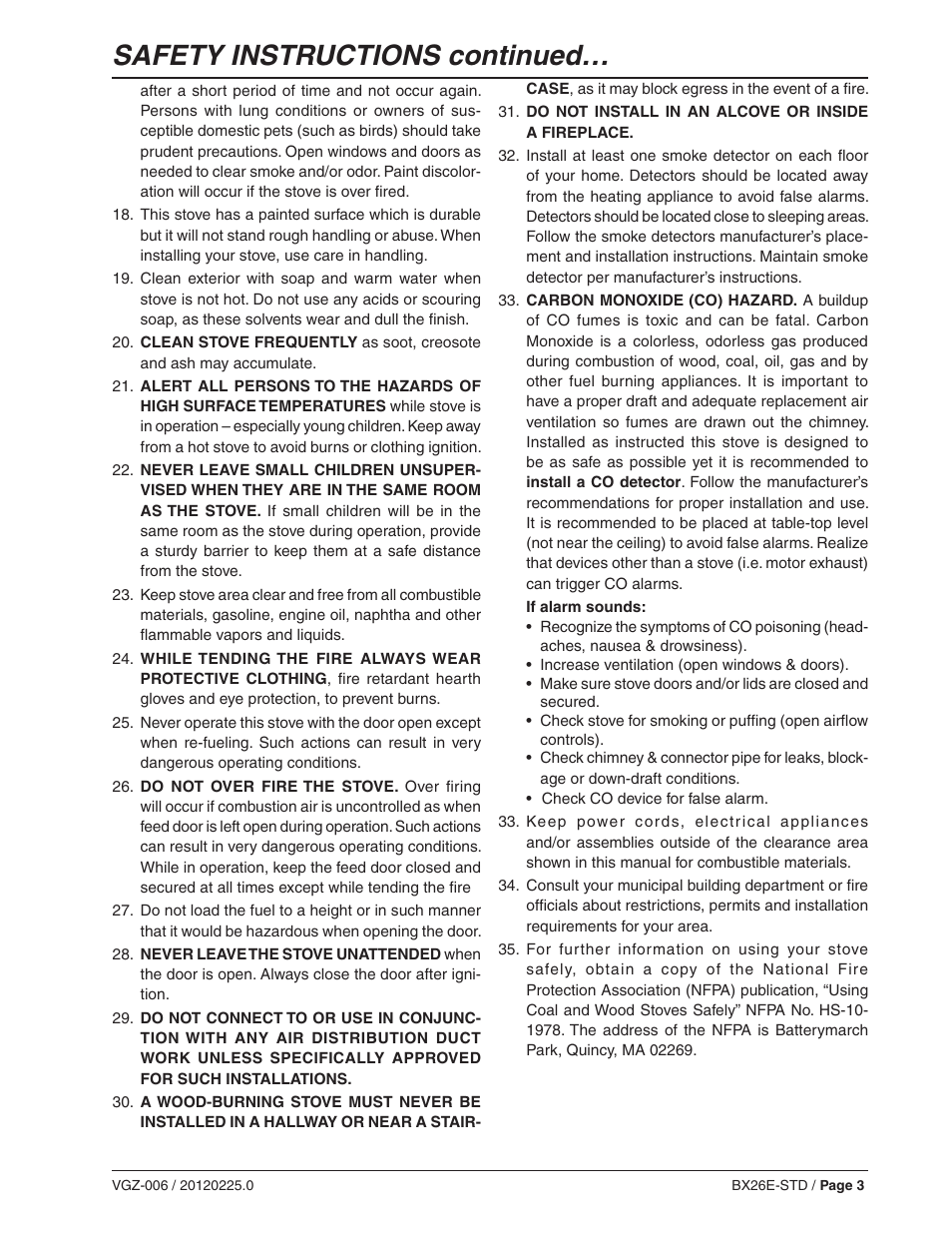 Safety instructions continued | Vogelzang BX26E User Manual | Page 3 / 18
