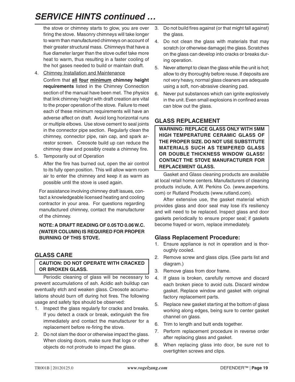 Service hints continued | Vogelzang TR001B User Manual | Page 19 / 24