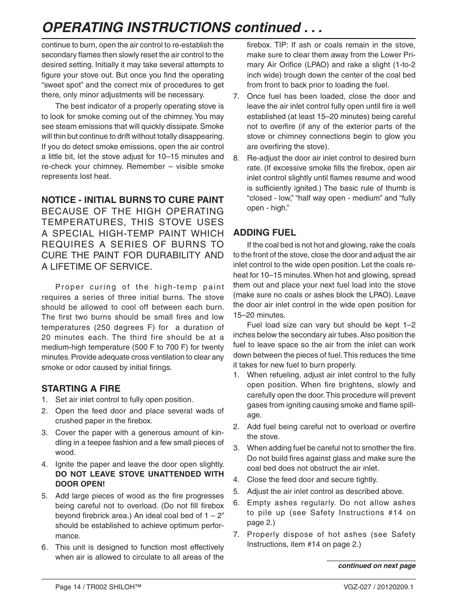 Operating instructions continued | Vogelzang TR002 User Manual | Page 14 / 22