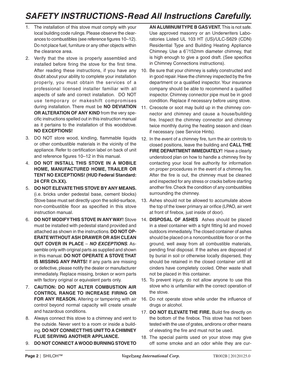 Vogelzang TR002B User Manual | Page 2 / 26