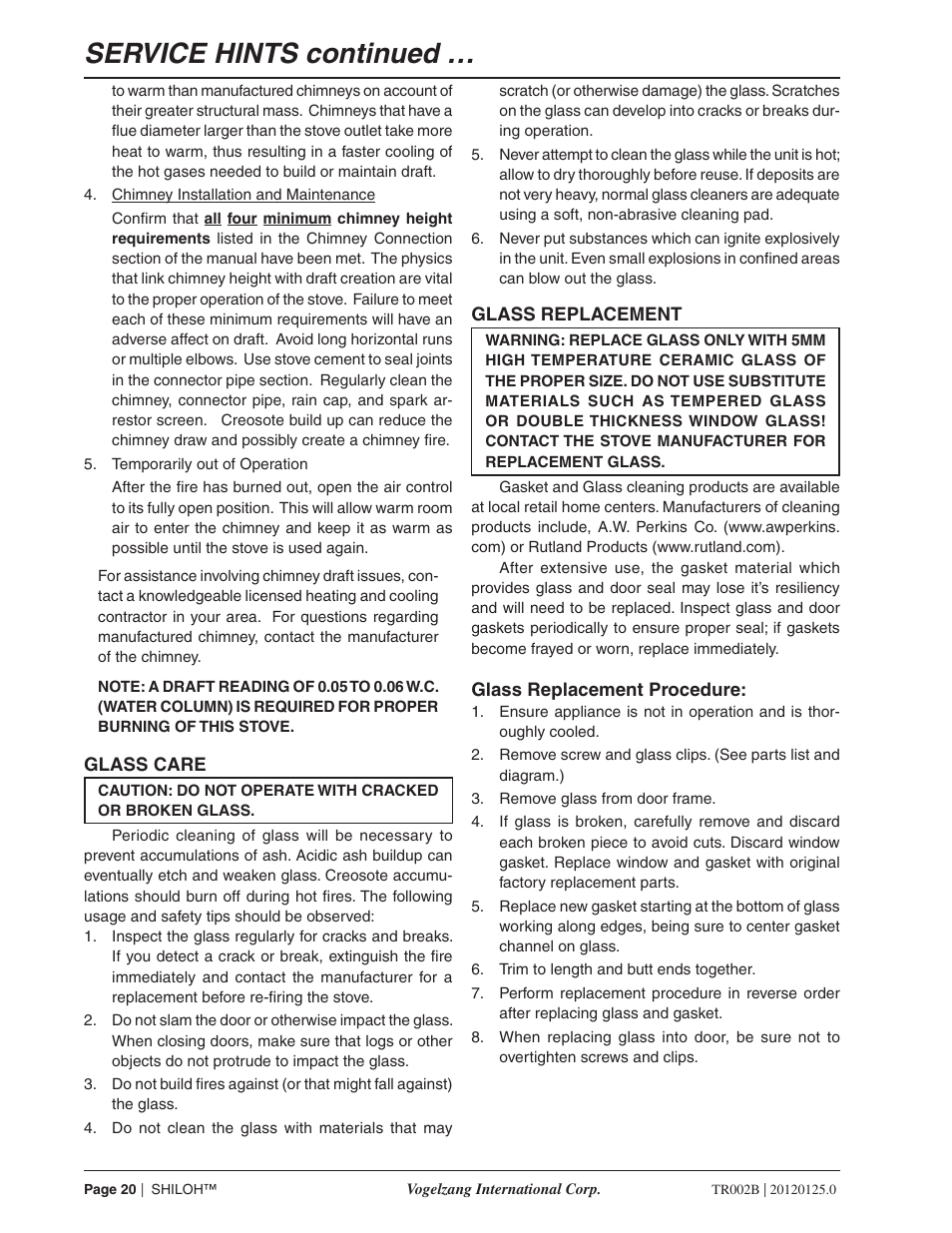 Service hints continued | Vogelzang TR002B User Manual | Page 20 / 26