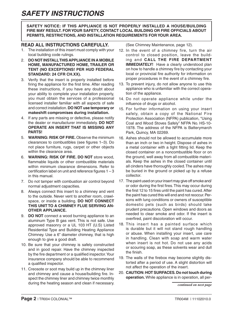 Safety instructions | Vogelzang TR004 User Manual | Page 2 / 18
