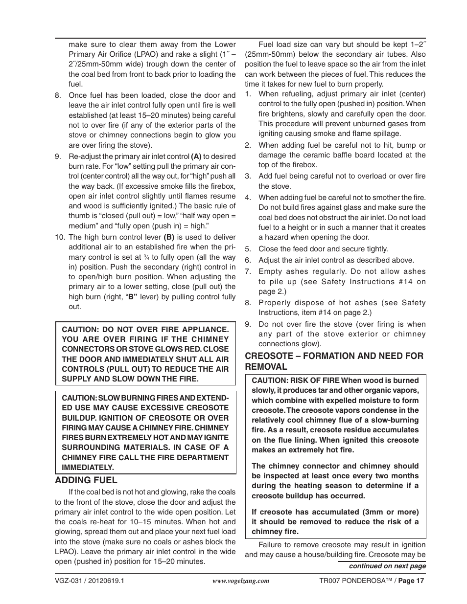 Vogelzang TR007 User Manual | Page 17 / 26