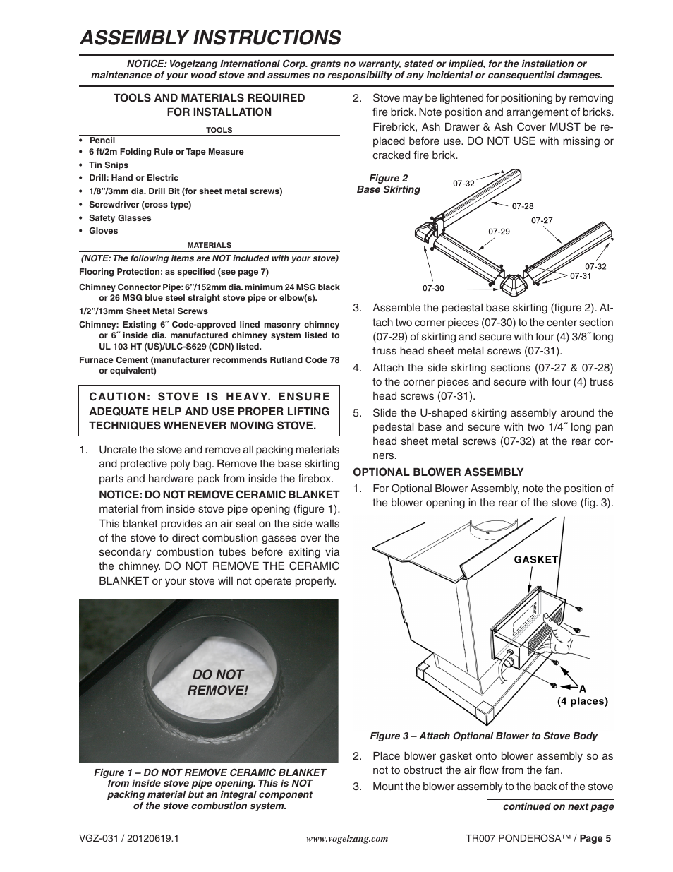 Assembly instructions, Do not remove | Vogelzang TR007 User Manual | Page 5 / 26