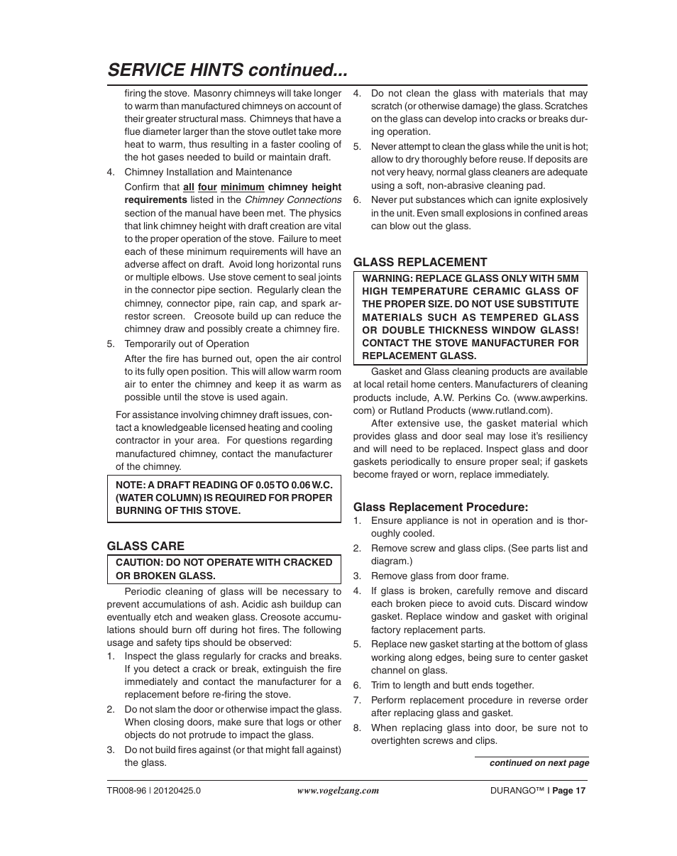 Service hints continued | Vogelzang TR008 User Manual | Page 17 / 24