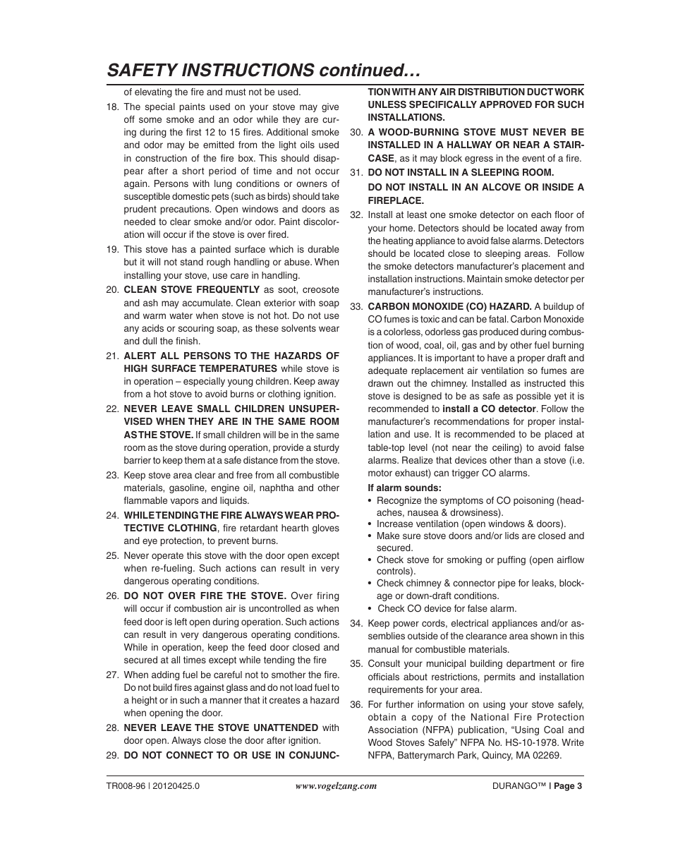 Safety instructions continued | Vogelzang TR008 User Manual | Page 3 / 24