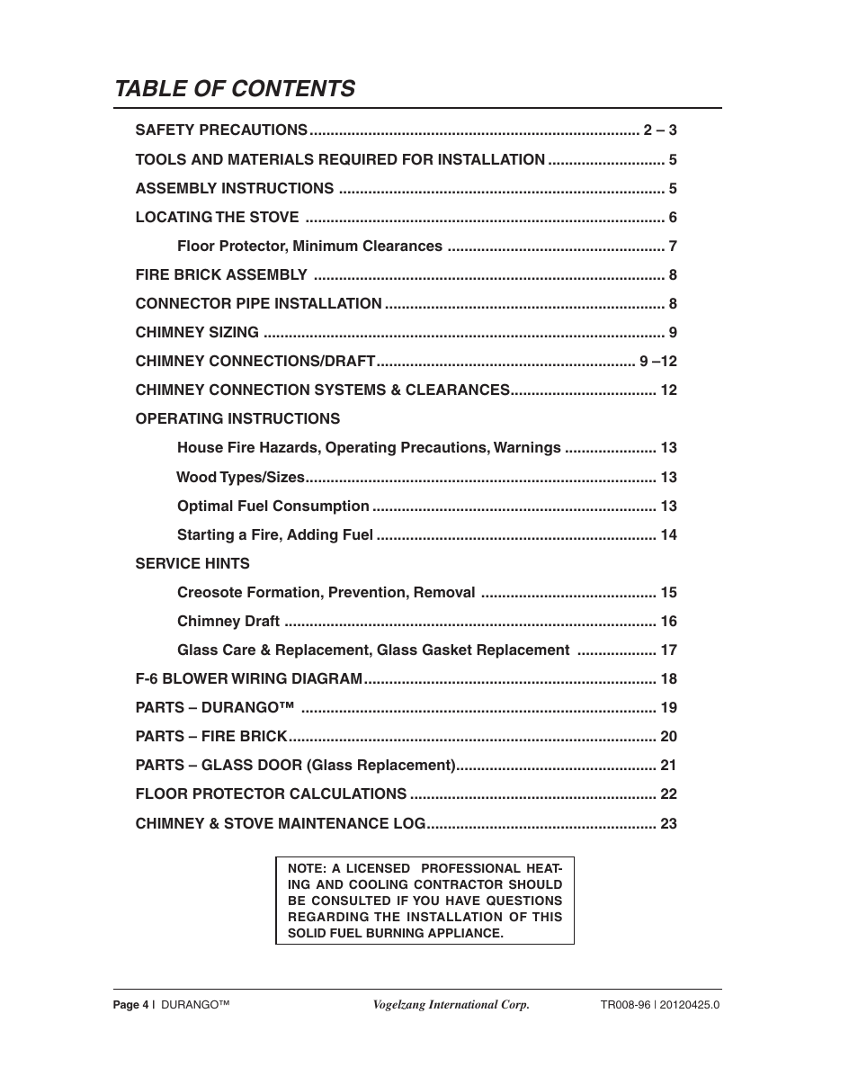 Vogelzang TR008 User Manual | Page 4 / 24