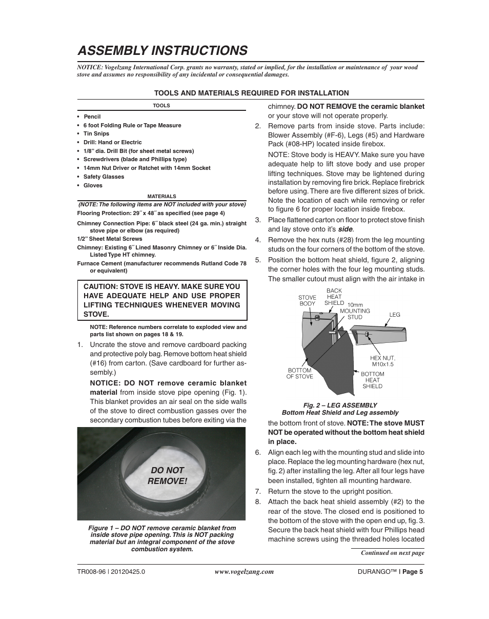 Assembly instructions | Vogelzang TR008 User Manual | Page 5 / 24