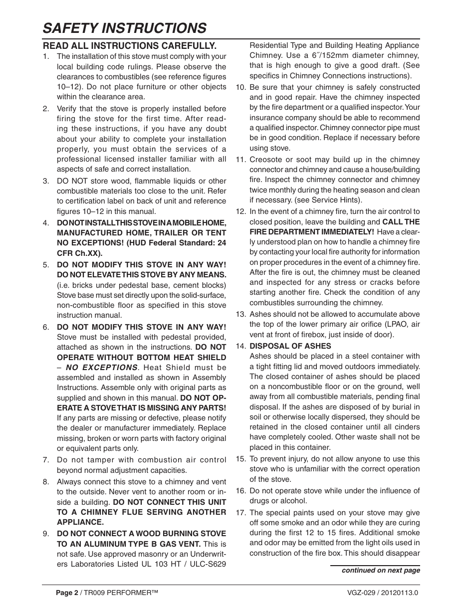 Safety instructions | Vogelzang TR009 User Manual | Page 2 / 24