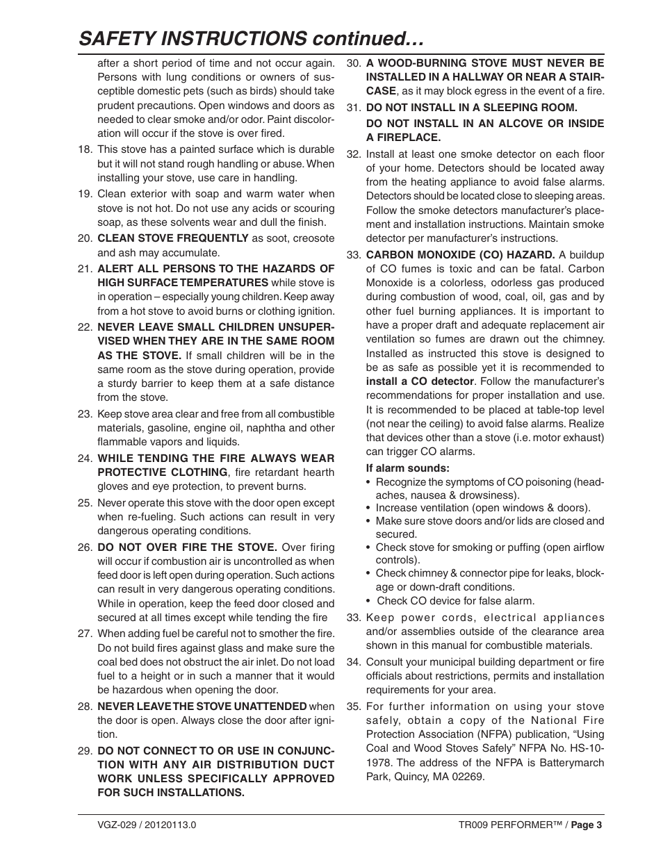 Safety instructions continued | Vogelzang TR009 User Manual | Page 3 / 24