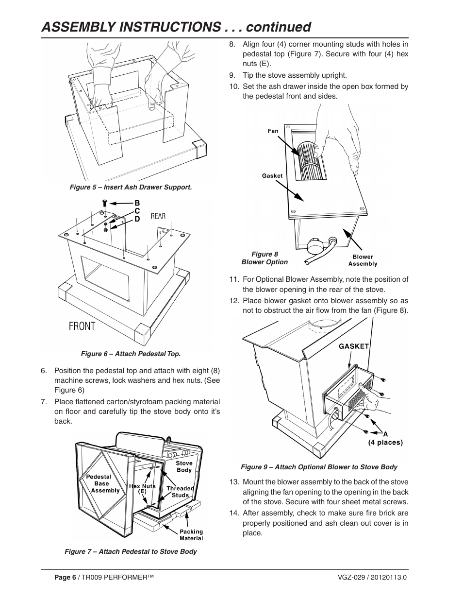Assembly instructions . . . continued | Vogelzang TR009 User Manual | Page 6 / 24