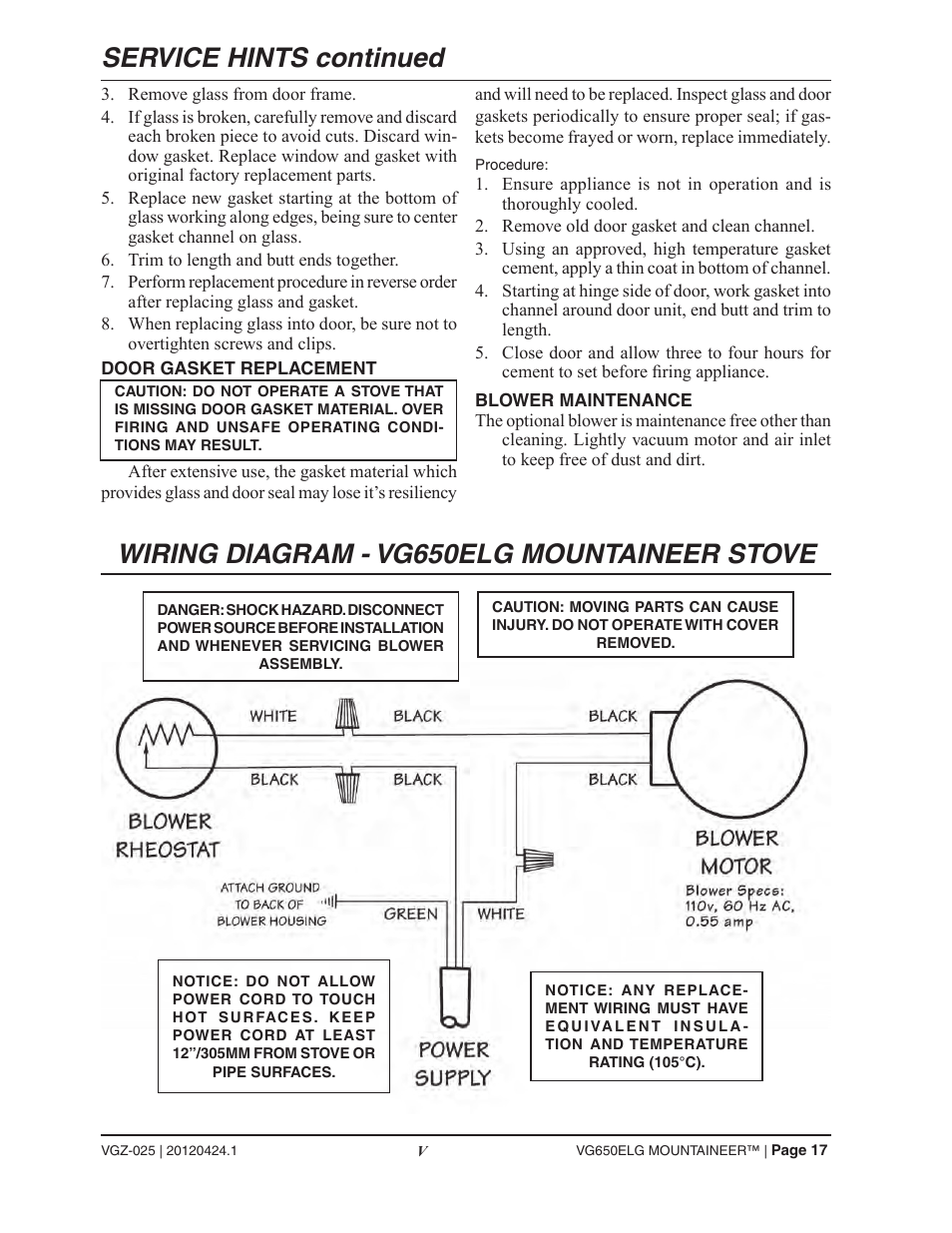 Vogelzang VG650ELG (new as of 2013) User Manual | Page 17 / 22