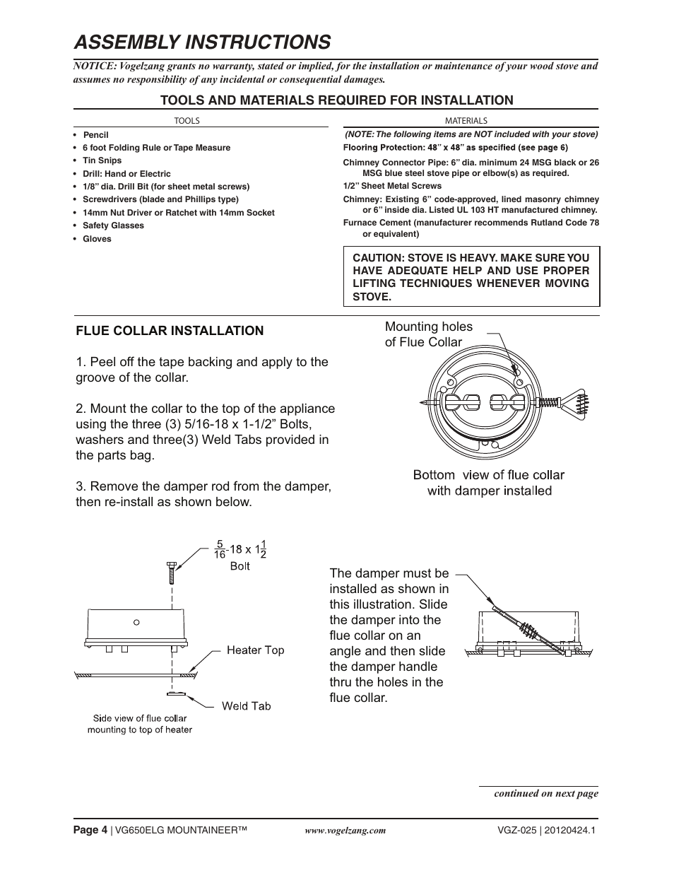 Assembly instructions | Vogelzang VG650ELG (new as of 2013) User Manual | Page 4 / 22