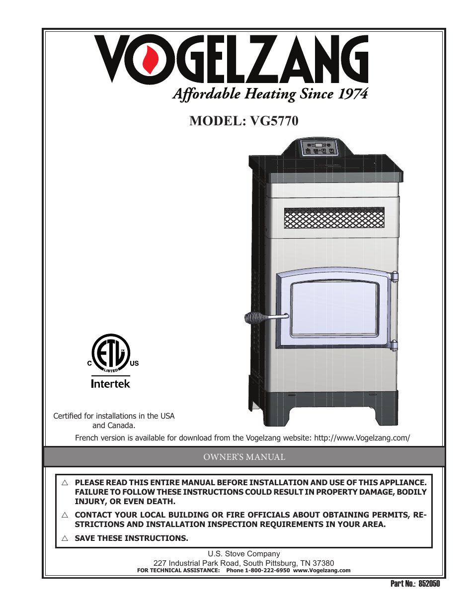 Vogelzang VG5770 User Manual | 28 pages