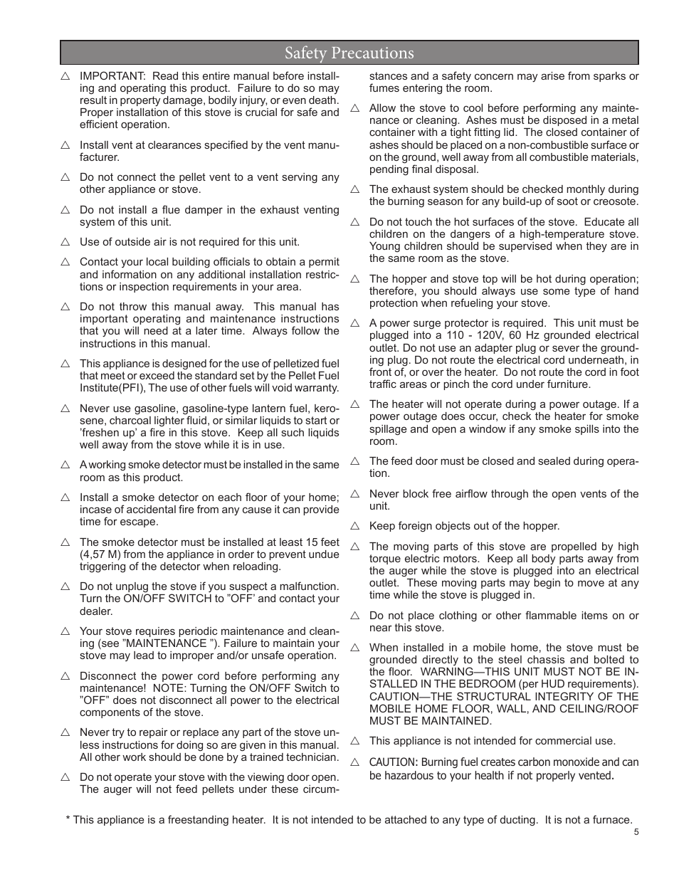 Safety precautions | Vogelzang VG5770 User Manual | Page 5 / 28