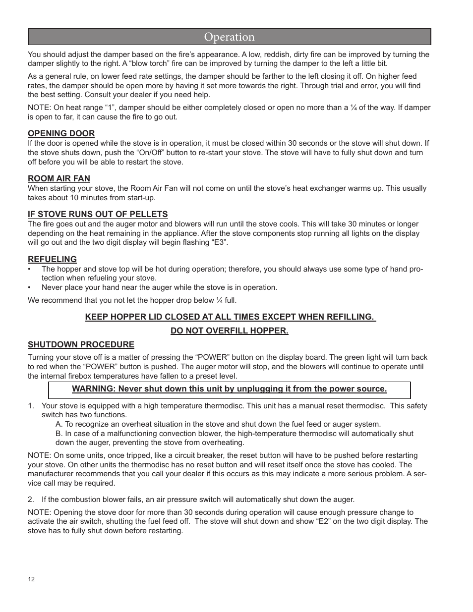 Operation | Vogelzang VG5790 User Manual | Page 12 / 28