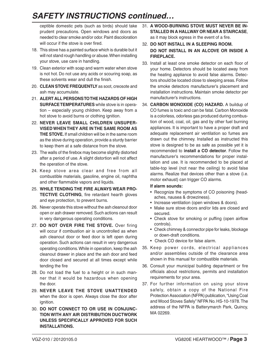 Safety instructions continued | Vogelzang VG820E User Manual | Page 3 / 20