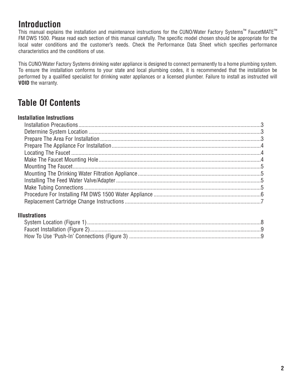 Water Factory Systems FM1500 Faucet User Manual | Page 2 / 10