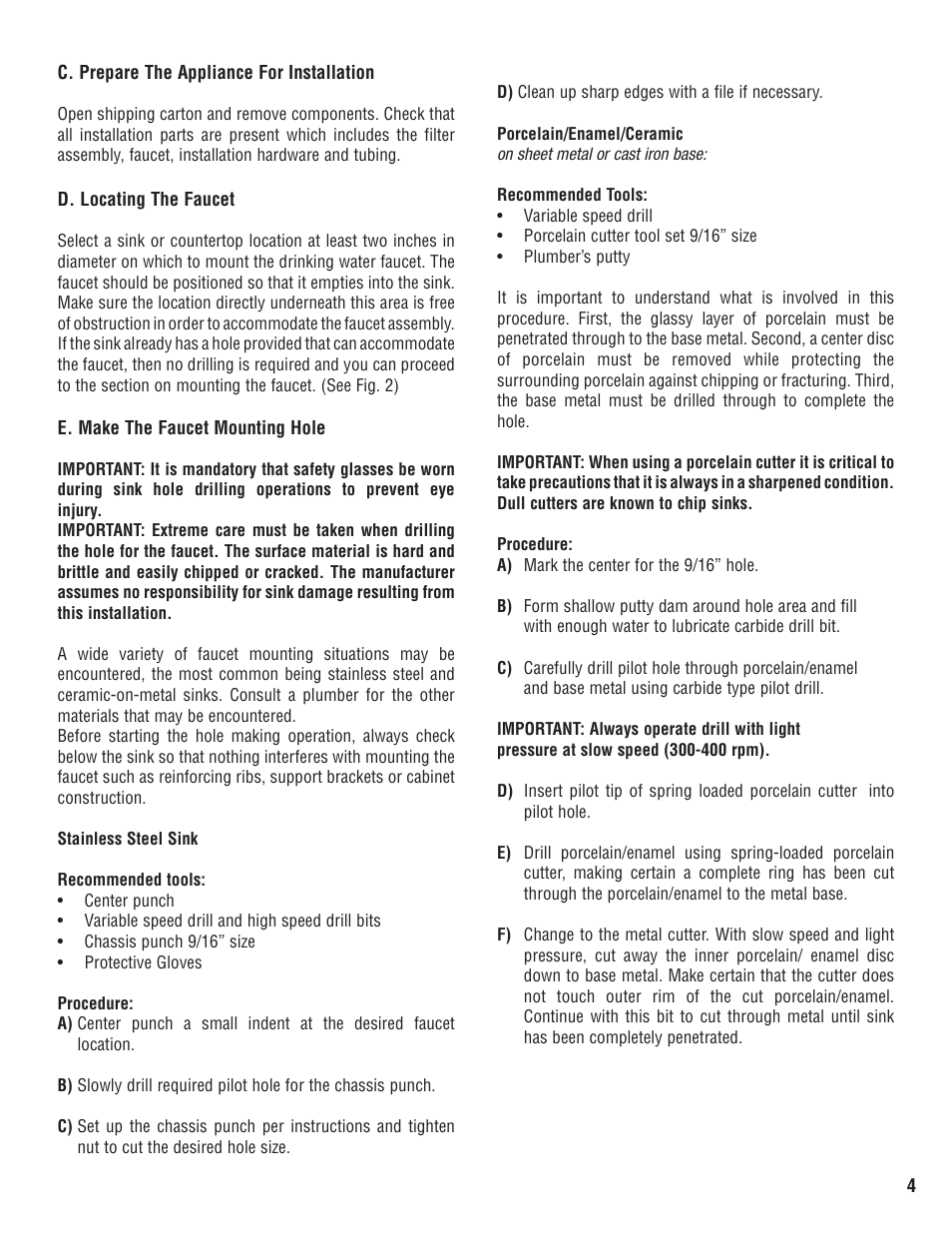 Water Factory Systems FM1500 Faucet User Manual | Page 4 / 10