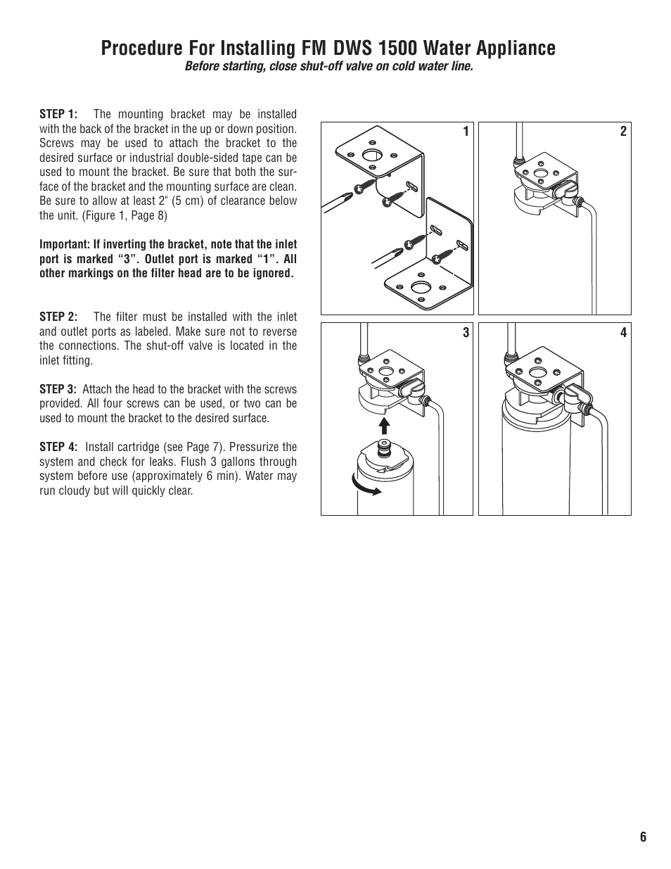 Water Factory Systems FM1500 Faucet User Manual | Page 6 / 10