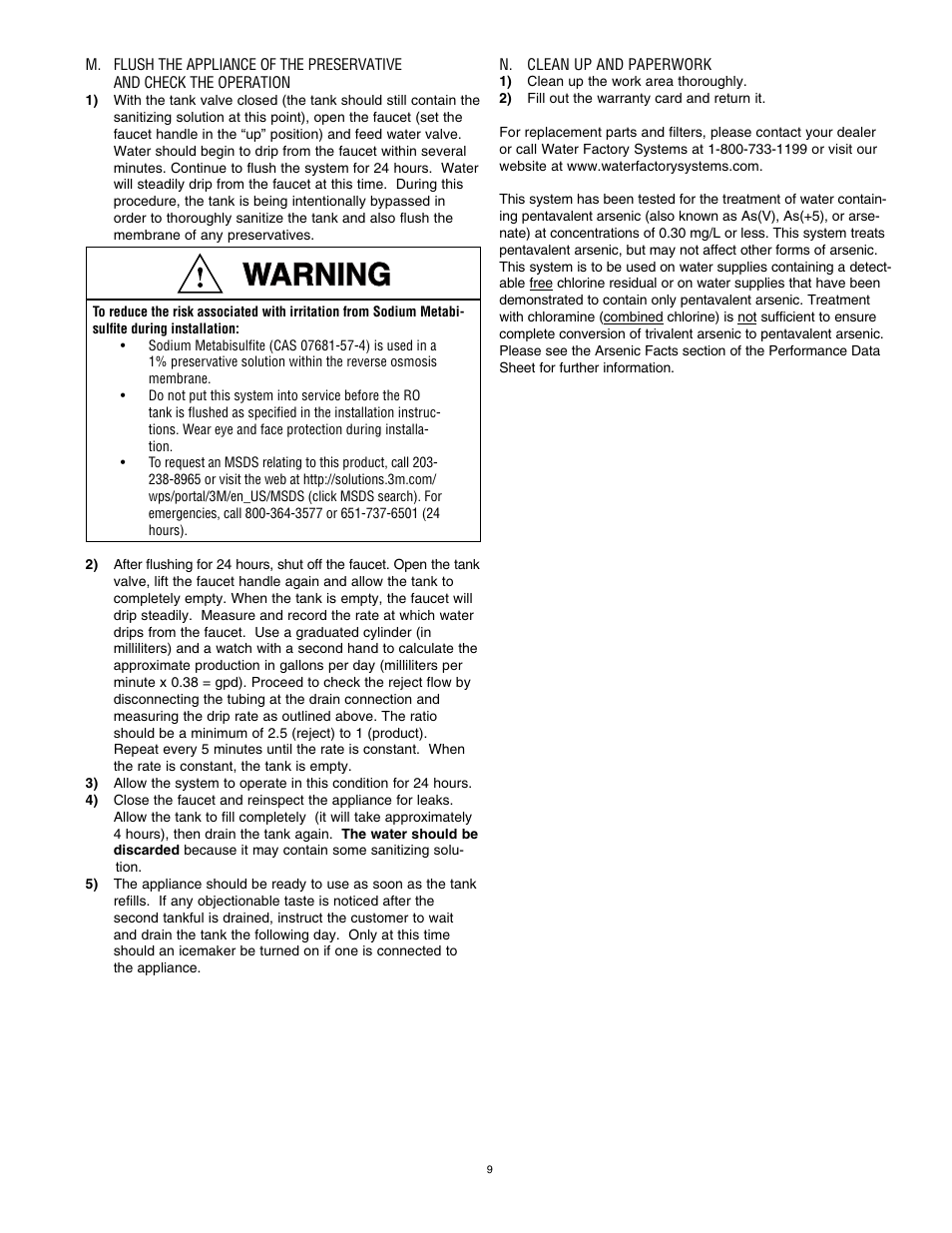Water Factory Systems SQC 4 User Manual | Page 12 / 20