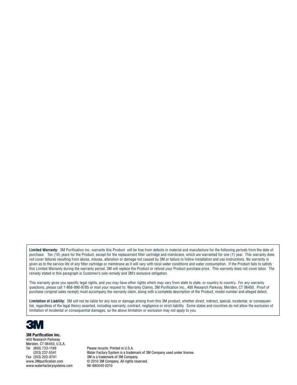 Water Factory Systems SQC 4 User Manual | Page 20 / 20