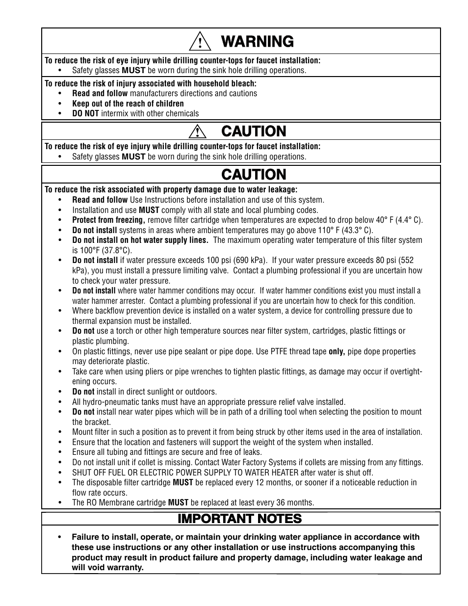 Water Factory Systems SQC 4 User Manual | Page 4 / 20
