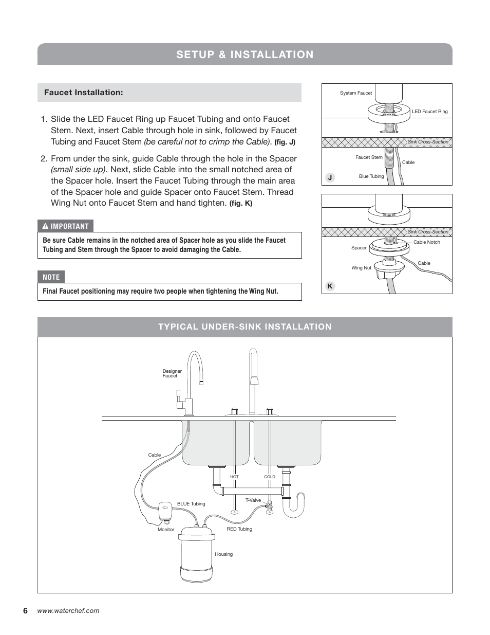 Setup & installation, Typical under-sink installation | WaterChef U9000 User Manual | Page 8 / 16