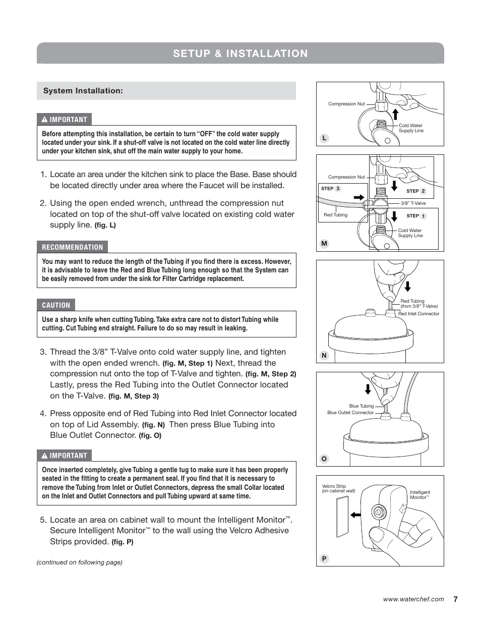 Setup & installation | WaterChef U9000 User Manual | Page 9 / 16