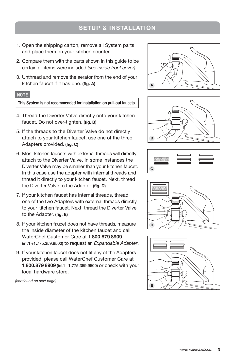 Setup & installation | WaterChef C7000 User Manual | Page 5 / 12