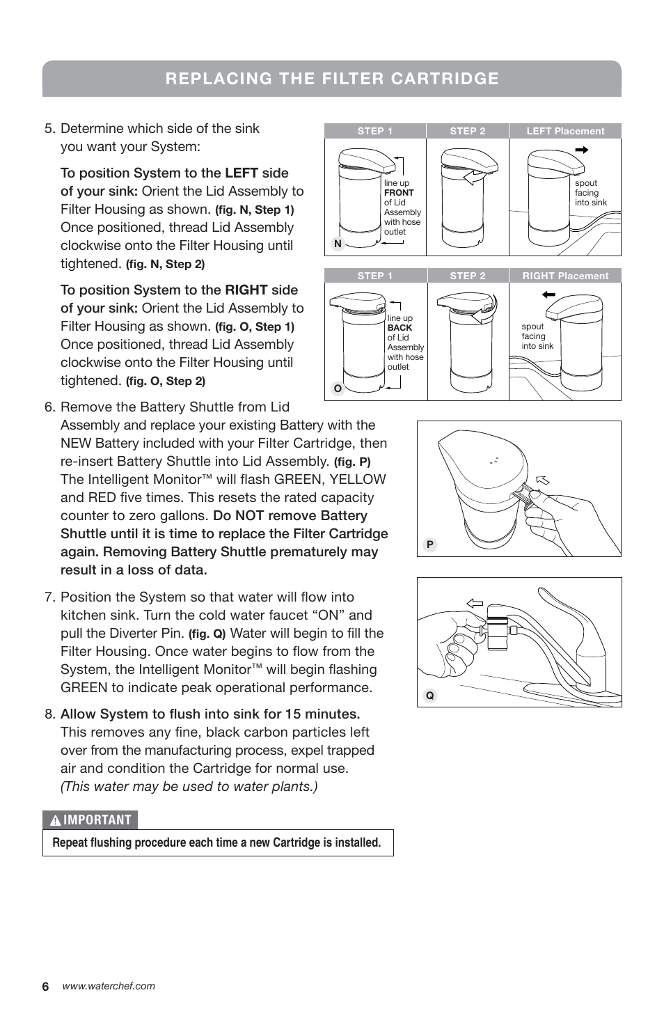 Replacing the filter cartridge | WaterChef C7000 User Manual | Page 8 / 12